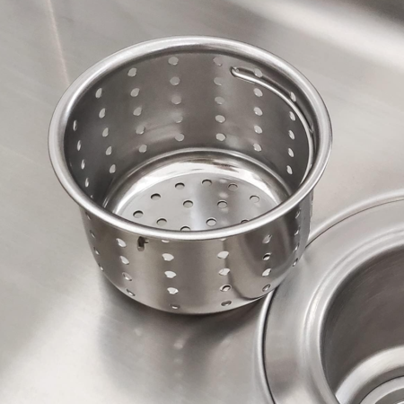 Kitchen sink filter basket, 304 stainless steel, deep, with handle, replacement filter for vegetable washing sink